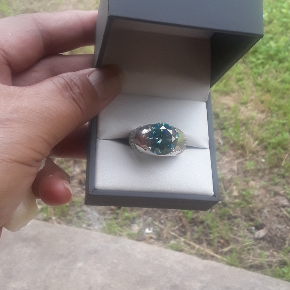 Real blue diamond 8 carat for men size 11 - Picture 3 of 4